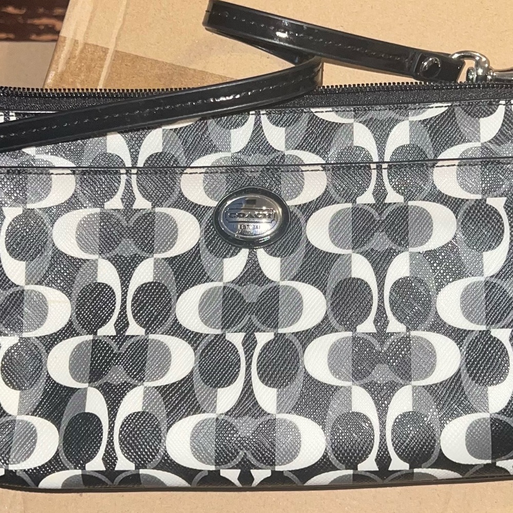 Coach Monochrome Signature Wristlet